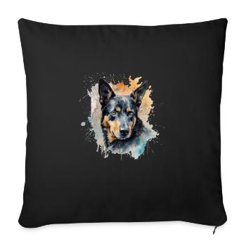 Kelpie australien - Housse de coussin décorative 45 x 45 cm - noir - Devant