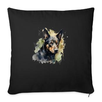 Kelpie australien - Housse de coussin décorative 45 x 45 cm - noir - Devant