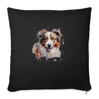 Australian Shepherd - Sofa pillowcase 17,3'' x 17,3'' (45 x 45 cm) - black - Front