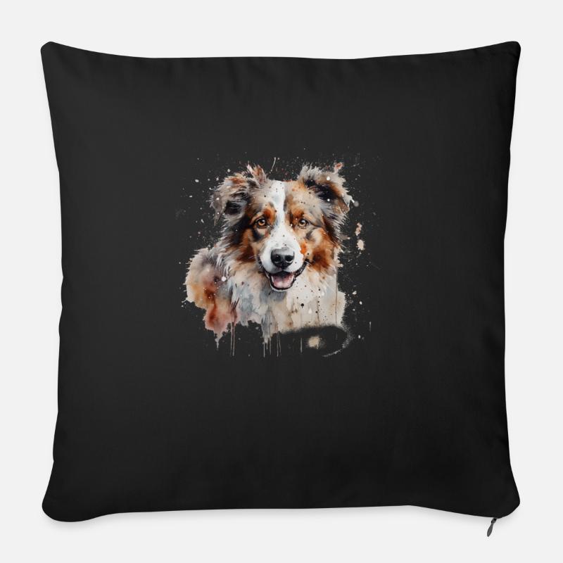 Berger australien - Housse de coussin décorative 45 x 45 cm - noir