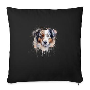 Australian Shepherd - Sofa pillowcase 17,3'' x 17,3'' (45 x 45 cm) - black - Front