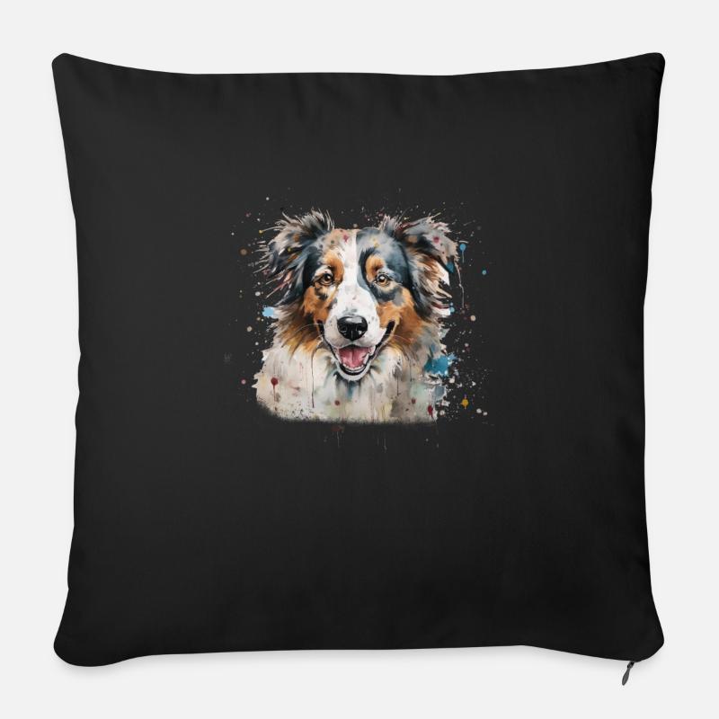 Berger australien - Housse de coussin décorative 45 x 45 cm - noir
