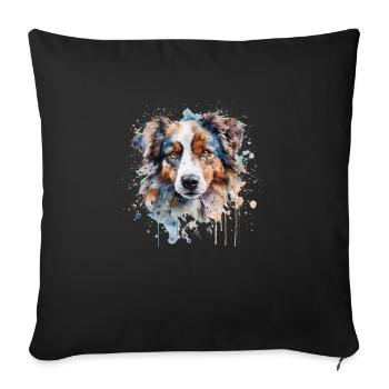 Australian Shepherd - Sofa pillowcase 17,3'' x 17,3'' (45 x 45 cm) - black - Front