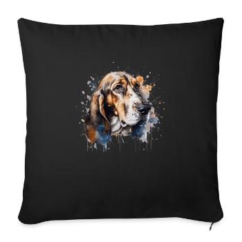 Basset Hound - Sofa pillowcase 17,3'' x 17,3'' (45 x 45 cm) - black - Front