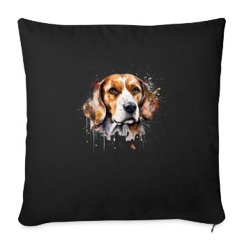 Beagle - Sofa pillowcase 17,3'' x 17,3'' (45 x 45 cm) - black - Front