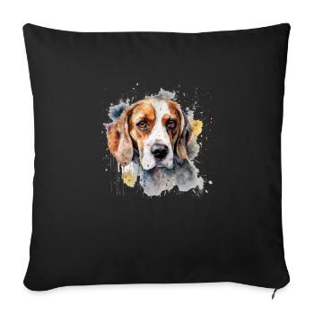 Beagle - Sofa pillowcase 17,3'' x 17,3'' (45 x 45 cm) - black - Front