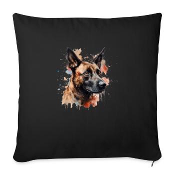 Belgian Malinois - Sofakissenbezug 45 x 45 cm - Schwarz - Vorne