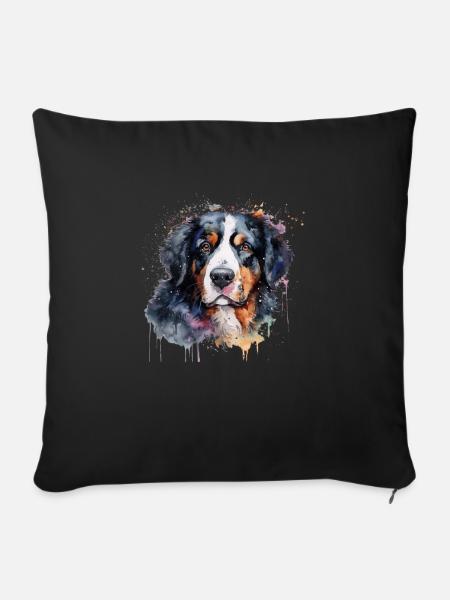 Bernese Mountain Dog - Sofakissenbezug 45 x 45 cm - Schwarz