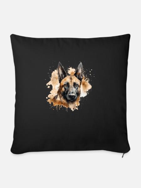 Belgian Malinois - Sofakissenbezug 45 x 45 cm - Schwarz