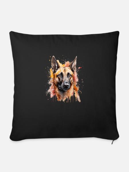 Belgian Malinois - Sofakissenbezug 45 x 45 cm - Schwarz