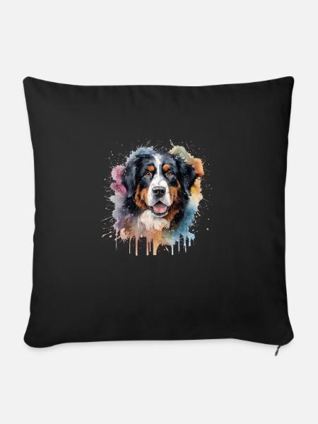 Bernese Mountain Dog - Sofakissenbezug 45 x 45 cm - Schwarz