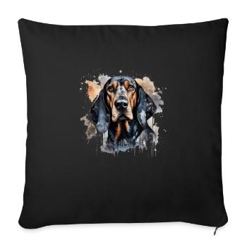 Black and Tan Coonhound - Sofa pillowcase 17,3'' x 17,3'' (45 x 45 cm) - black - Front