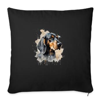 Black and Tan Coonhound - Sofa pillowcase 17,3'' x 17,3'' (45 x 45 cm) - black - Front