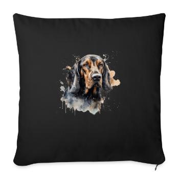 Black and Tan Coonhound - Sofa pillowcase 17,3'' x 17,3'' (45 x 45 cm) - black - Front