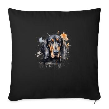 Black and Tan Coonhound - Sofa pillowcase 17,3'' x 17,3'' (45 x 45 cm) - black - Front