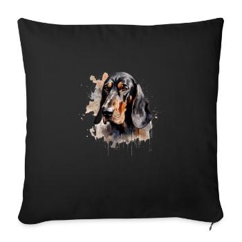 Black and Tan Coonhound - Sofa pillowcase 17,3'' x 17,3'' (45 x 45 cm) - black - Front