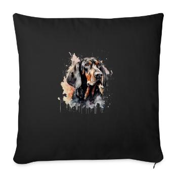 Black and Tan Coonhound - Sofa pillowcase 17,3'' x 17,3'' (45 x 45 cm) - black - Front