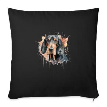 Black and Tan Coonhound - Sofa pillowcase 17,3'' x 17,3'' (45 x 45 cm) - black - Front