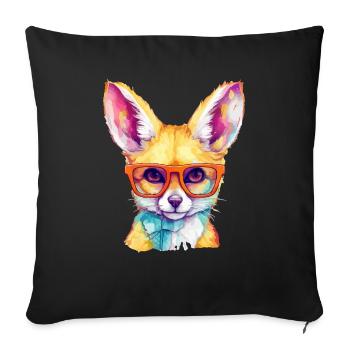 Olu le fennec - Housse de coussin décorative 45 x 45 cm - noir - Devant