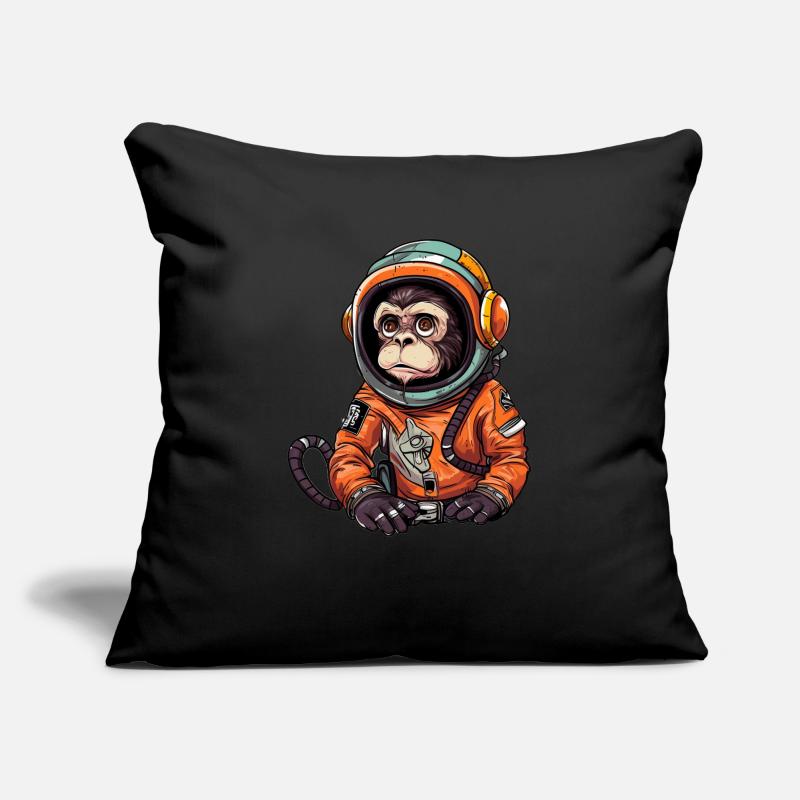 Space Monkey Retro Dessin Housse de coussin décorative 45 x 45 cm