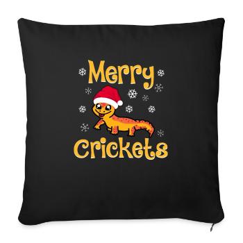 Funny Merry Crickets Reptile Christmas Lizard - Sofa pillowcase 17,3'' x 17,3'' (45 x 45 cm) - black - Front
