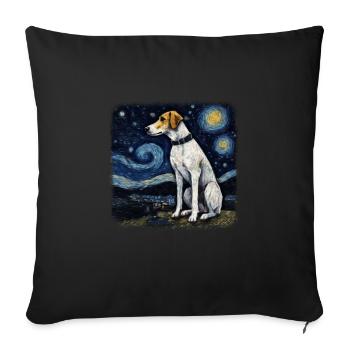 American Foxhound Van Gogh nuit étoilée - Housse de coussin décorative 45 x 45 cm - noir - Devant