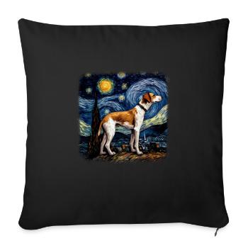 American Foxhound Van Gogh nuit étoilée - Housse de coussin décorative 45 x 45 cm - noir - Devant