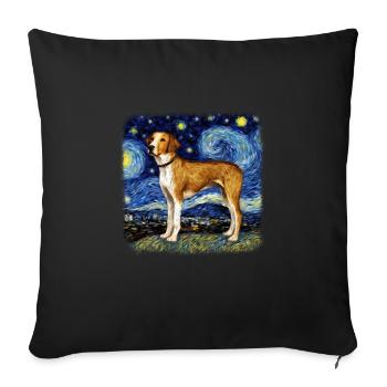 American Foxhound Van Gogh nuit étoilée - Housse de coussin décorative 45 x 45 cm - noir - Devant