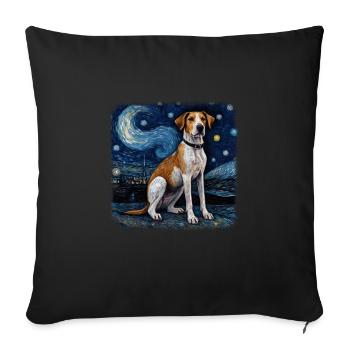 American Foxhound Van Gogh nuit étoilée - Housse de coussin décorative 45 x 45 cm - noir - Devant
