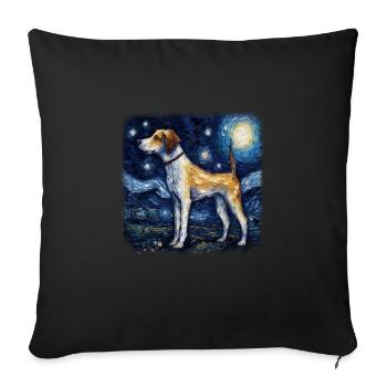 American Foxhound Van gogh starry night - Sofa pillowcase 17,3'' x 17,3'' (45 x 45 cm) - black - Front