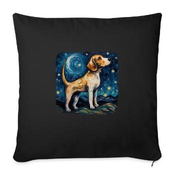 Beagle Van gogh starry night - Sofa pillowcase 17,3'' x 17,3'' (45 x 45 cm) - black - Front