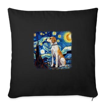 Beagle Van gogh starry night - Sofa pillowcase 17,3'' x 17,3'' (45 x 45 cm) - black - Front