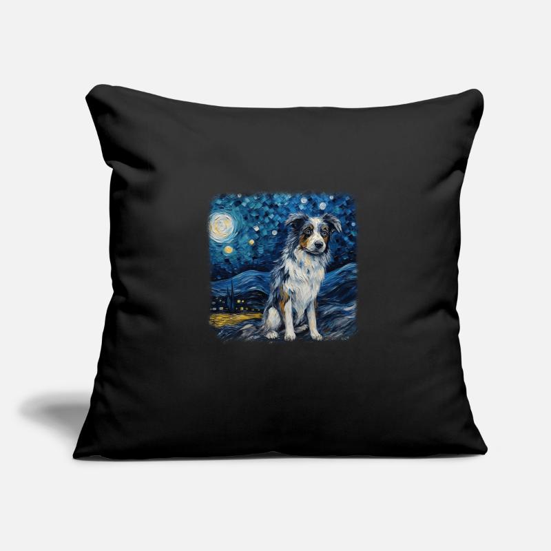 Australian Shepherd Van gogh starry night Sofa pillowcase 17,3'' x 17,3'' (45 x 45 cm)