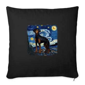 Black and Tan Coonhound Van gogh starry night - Sofa pillowcase 17,3'' x 17,3'' (45 x 45 cm) - black - Front