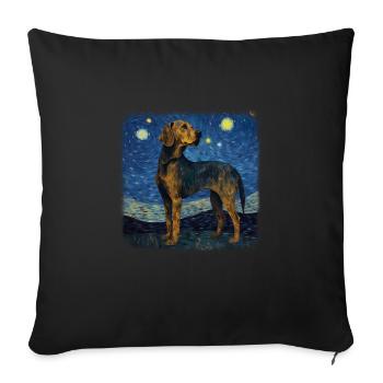 Black and Tan Coonhound Van gogh starry night - Sofa pillowcase 17,3'' x 17,3'' (45 x 45 cm) - black - Front