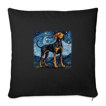Black and Tan Coonhound Van gogh starry night - Sofa pillowcase 17,3'' x 17,3'' (45 x 45 cm) - black - Front