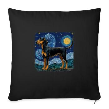 Black and Tan Coonhound Van gogh starry night - Sofa pillowcase 17,3'' x 17,3'' (45 x 45 cm) - black - Front