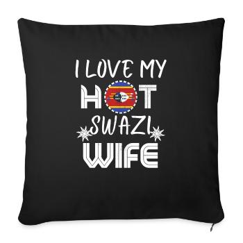 C’est drôle que j’aime mon mari Hot Eswatini Wife - Housse de coussin décorative 45 x 45 cm - noir - Devant