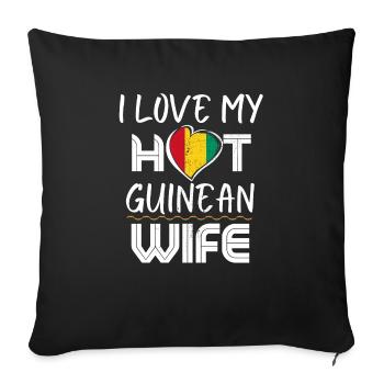 C’est drôle que j’aime mon mari guinéen chaud - Housse de coussin décorative 45 x 45 cm - noir - Devant