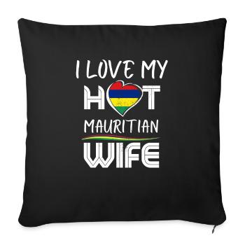 C’est drôle que j’aime mon mari mauricien chaud - Housse de coussin décorative 45 x 45 cm - noir - Devant
