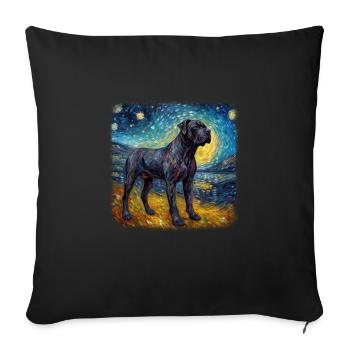 Cane Corso Van gogh nuit étoilée - Housse de coussin décorative 45 x 45 cm - noir - Devant