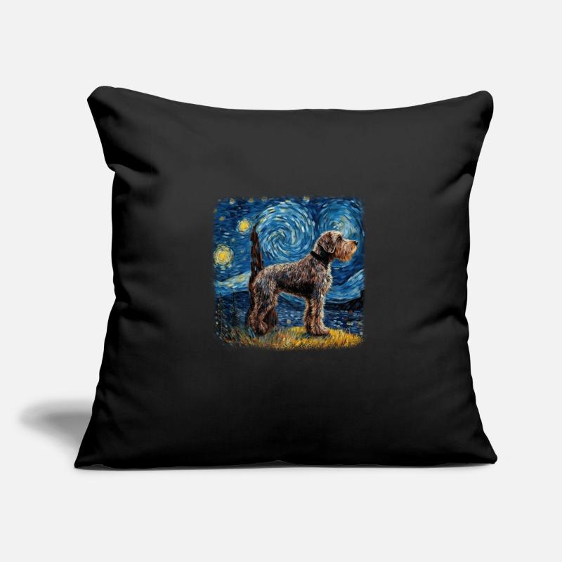 German Wirehaired Pointer Van gogh starry night Sofa pillowcase 17,3'' x 17,3'' (45 x 45 cm)