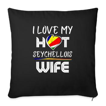 C’est drôle que j’aime mon mari seychellois chaud - Housse de coussin décorative 45 x 45 cm - noir - Devant