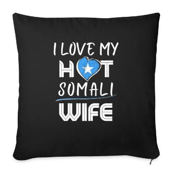 C’est drôle que j’aime mon mari somalien chaud - Housse de coussin décorative 45 x 45 cm - noir - Devant