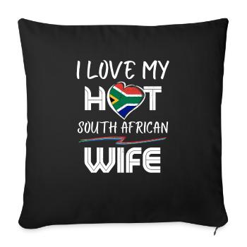 C’est drôle que j’aime mon mari sud-africain chaud - Housse de coussin décorative 45 x 45 cm - noir - Devant