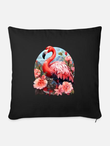 Flamingo - Sofakissenbezug 45 x 45 cm - Schwarz