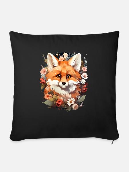 Fuchs - Sofakissenbezug 45 x 45 cm - Schwarz