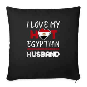 Funny Egyptian Husband Egypt Proud Wife - Sofa pillowcase 17,3'' x 17,3'' (45 x 45 cm) - black - Front