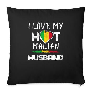 Funny Malian Husband Proud Wife - Sofa pillowcase 17,3'' x 17,3'' (45 x 45 cm) - black - Front