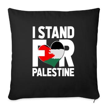 JE DÉFENDS LA PALESTINE - Housse de coussin décorative 45 x 45 cm - noir - Devant